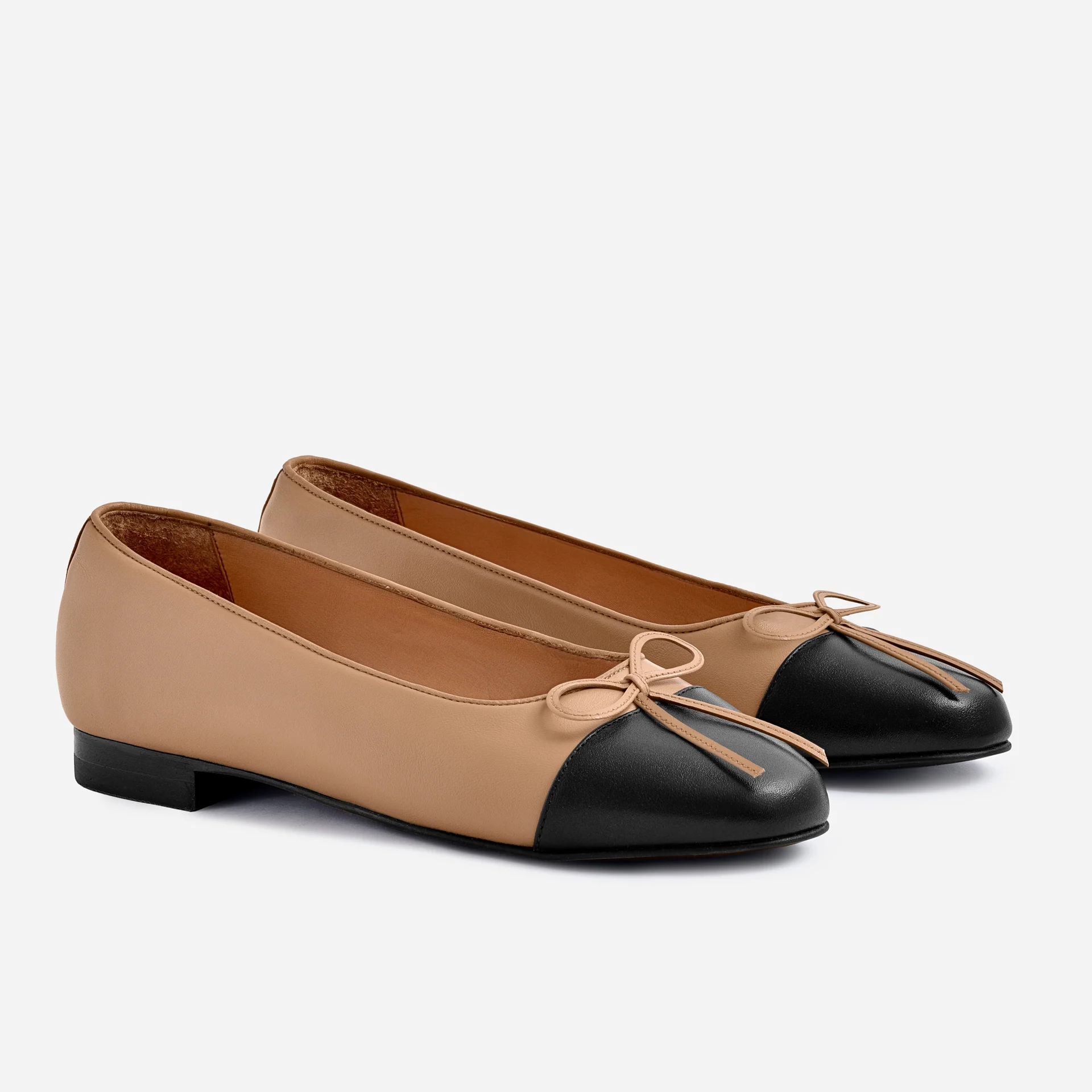 Mona Cap Toe Flats - Full Grain Leather - Women's